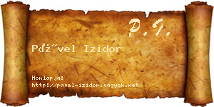 Pável Izidor névjegykártya